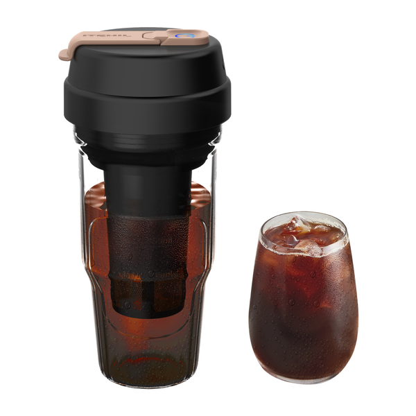 Black cold brew coffee cup brewing coffee effect